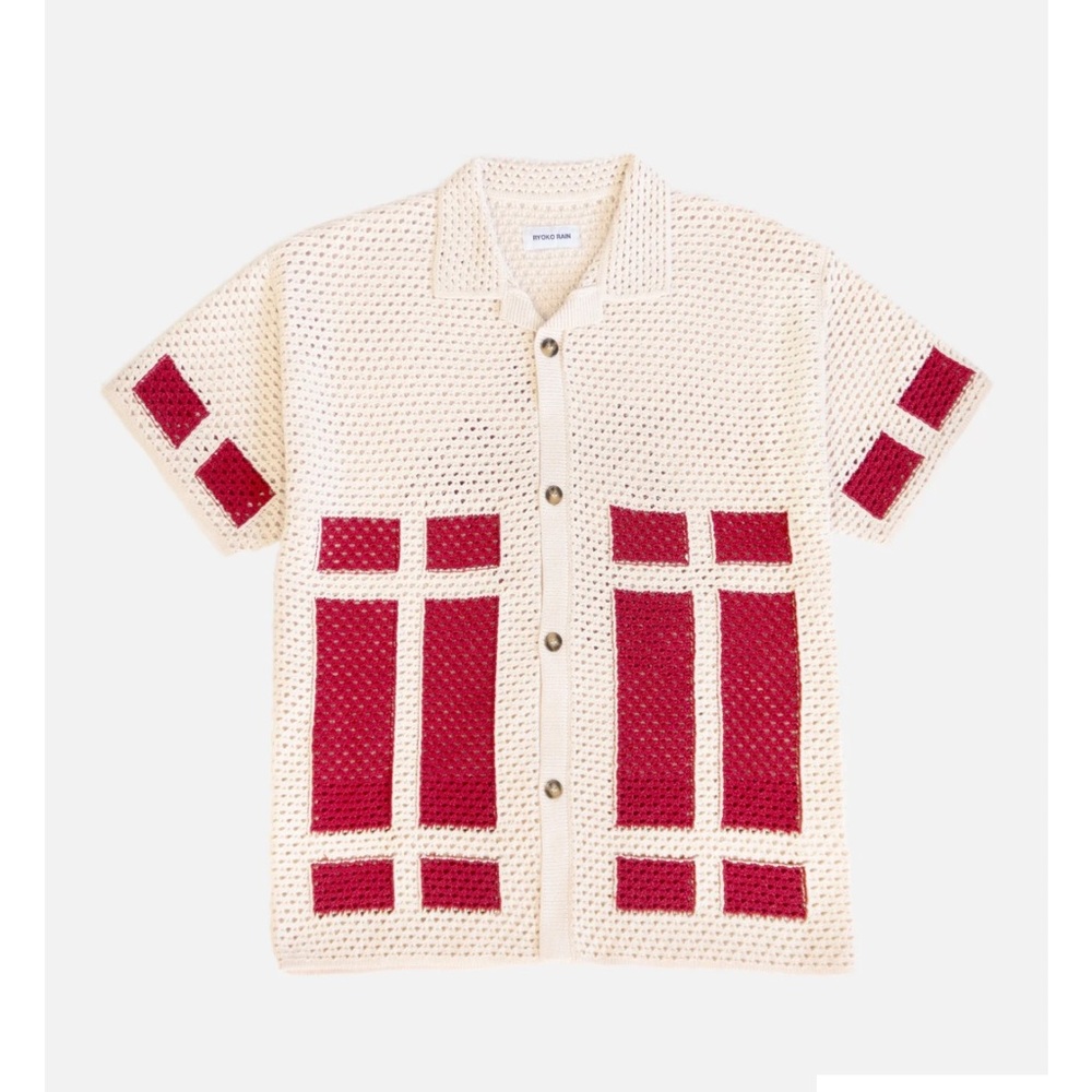 ISO Ryoko Rain Red Crochet Button Up